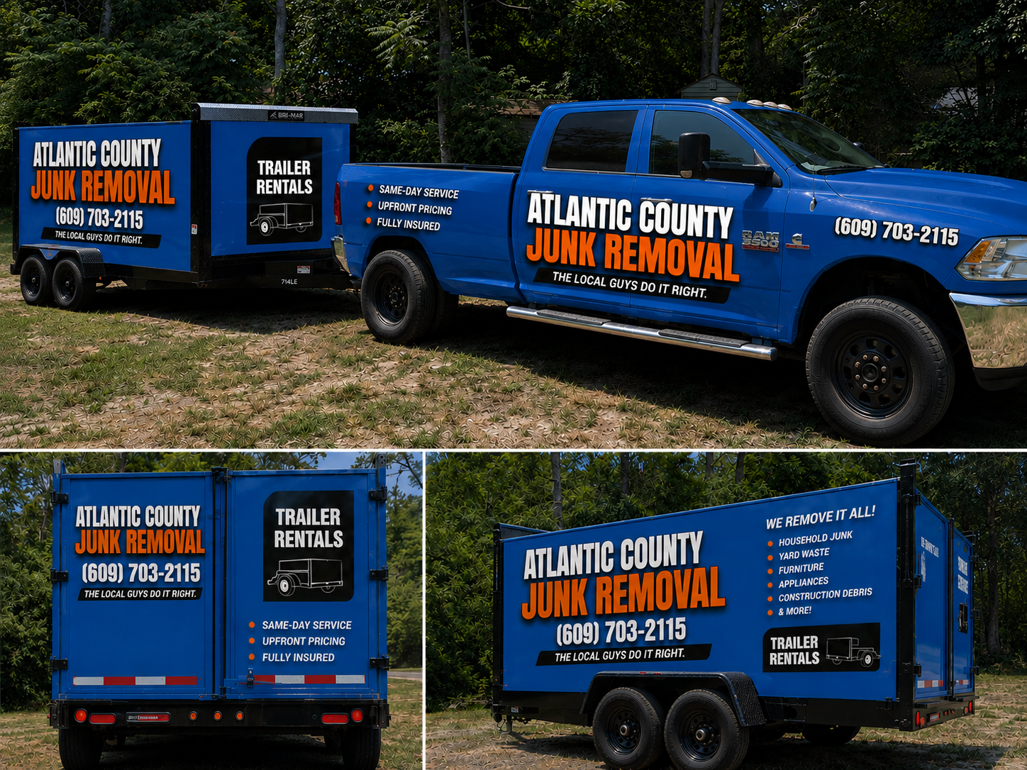 Atlantic County Junk Removal truck and trailer